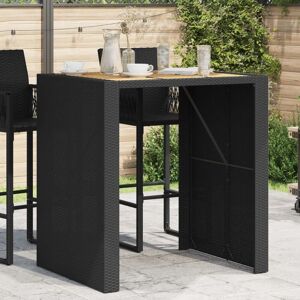 Berkfield Home Garden Bar Table with Acacia Wood Top Black 105x80x110 cm Poly Rattan Size: 105 x 80 x 110 cm Black 105 x 80 x 110 cm Berkfield Home Garden Bar Table with Acacia Wood Top Black 105x80x110 cm Poly Rattan Size: 105 x 80 x 110 cm Black 105 x 80 x 110 cm