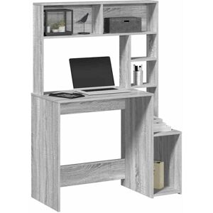 Berkfield Home Desk with Shelves Grey Sonoma 100x45x140 cm Engineered Wood Size: 100 x 45 x 140 cm Grey 100 x 45 x 140 cm Berkfield Home Desk with Shelves Grey Sonoma 100x45x140 cm Engineered Wood Size: 100 x 45 x 140 cm Grey 100 x 45 x 140 cm