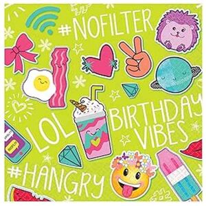 Amscan Selfie Celebration Disposable Napkins (Pack of 16) in Green Green Amscan Selfie Celebration Disposable Napkins (Pack of 16) in Green Green