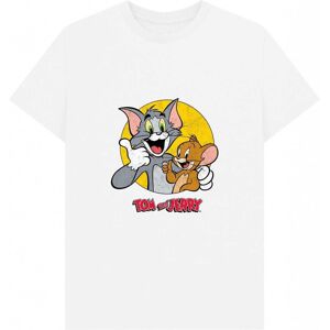 Tom & Jerry Men's Thumbs Up T-Shirt in White Size: XL White XL Tom & Jerry Men's Thumbs Up T-Shirt in White Size: XL White XL