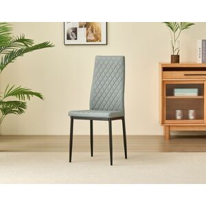 Outdoor Living Emily Leather Comfort Dining Chairs - Grey - Set of 4 Grey Outdoor Living Emily Leather Comfort Dining Chairs - Grey - Set of 4 Grey