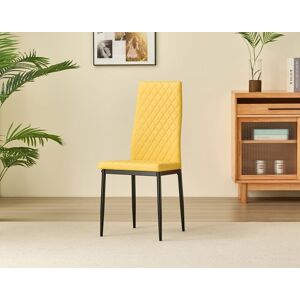 Outdoor Living Emily Leather Comfort Dining Chairs - Mustard - Set of 4 Mustard Outdoor Living Emily Leather Comfort Dining Chairs - Mustard - Set of 4 Mustard