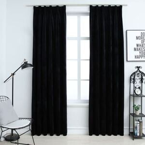 Berkfield Home Blackout Curtains 2 pcs with Hooks Velvet Black 140x225 cm Black 140x225 cm Berkfield Home Blackout Curtains 2 pcs with Hooks Velvet Black 140x225 cm Black 140x225 cm