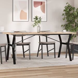 Berkfield Home Dining Table Y-Frame 180x90x75.5 cm Solid Wood Pine & Steel in Brown Brown 180x90x75.5 cm Berkfield Home Dining Table Y-Frame 180x90x75.5 cm Solid Wood Pine & Steel in Brown Brown 180x90x75.5 cm