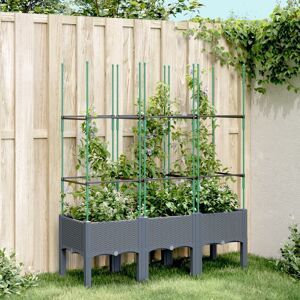 Berkfield Home Garden Planter with Trellis Blue Grey 120x40x142.5 cm PP Grey 120x40x142.5 cm Berkfield Home Garden Planter with Trellis Blue Grey 120x40x142.5 cm PP Grey 120x40x142.5 cm