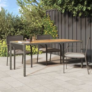 Berkfield Home Garden Table 190x90x75 cm Poly Rattan & Acacia Wood Grey Size: 190 x 90 x 75 cm Grey 190 x 90 x 75 cm Berkfield Home Garden Table 190x90x75 cm Poly Rattan & Acacia Wood Grey Size: 190 x 90 x 75 cm Grey 190 x 90 x 75 cm