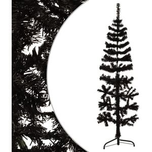 Berkfield Home Slim Artificial Half Christmas Tree with Stand Black 120 cm Black Berkfield Home Slim Artificial Half Christmas Tree with Stand Black 120 cm Black