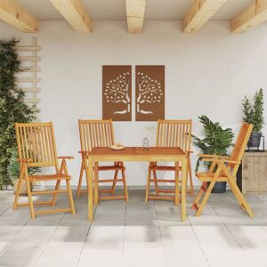 Berkfield Home 5 Piece Garden Dining Set Solid Wood Acacia in Brown Brown Berkfield Home 5 Piece Garden Dining Set Solid Wood Acacia in Brown Brown