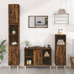 Berkfield Home Sink Cabinet Smoked Oak 80x33x60 cm Engineered Wood in Brown Size: 80 x 33 x 60 cm Brown 80 x 33 x 60 cm Berkfield Home Sink Cabinet Smoked Oak 80x33x60 cm Engineered Wood in Brown Size: 80 x 33 x 60 cm Brown 80 x 33 x 60 cm