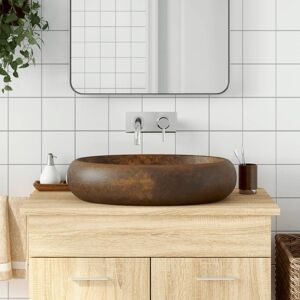 Berkfield Home Countertop Basin Brown Oval 59x40x15 cm Ceramic Size: 59 x 40 x 15 cm Brown 59 x 40 x 15 cm Berkfield Home Countertop Basin Brown Oval 59x40x15 cm Ceramic Size: 59 x 40 x 15 cm Brown 59 x 40 x 15 cm