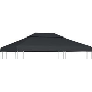 Berkfield Home 2-Tier Gazebo Top Cover 310 g/m ² 4x3 m Anthracite in Black Black Berkfield Home 2-Tier Gazebo Top Cover 310 g/m ² 4x3 m Anthracite in Black Black