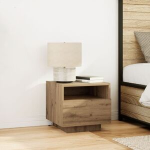 Berkfield Home Bedside Cabinets with LED Lights 2 pcs Artisan Oak 40x39x37 cm in Brown Size: 40 x 39 x 37 cm Brown 40 x 39 x 37 cm Berkfield Home Bedside Cabinets with LED Lights 2 pcs Artisan Oak 40x39x37 cm in Brown Size: 40 x 39 x 37 cm Brown 40 x 39 x 37 cm