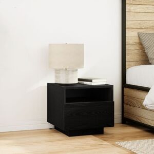 Berkfield Home Bedside Cabinets with LED Lights 2 pcs Black Oak 40x39x37 cm Size: 40 x 39 x 37 cm Black 40 x 39 x 37 cm Berkfield Home Bedside Cabinets with LED Lights 2 pcs Black Oak 40x39x37 cm Size: 40 x 39 x 37 cm Black 40 x 39 x 37 cm
