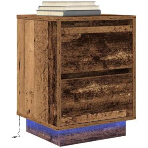 Berkfield Home Bedside Cabinet with LED Lights Old Wood 38x34x50 cm Size: 38 x 34 x 50 cm Multicolor 38 x 34 x 50 cm Berkfield Home Bedside Cabinet with LED Lights Old Wood 38x34x50 cm Size: 38 x 34 x 50 cm Multicolor 38 x 34 x 50 cm