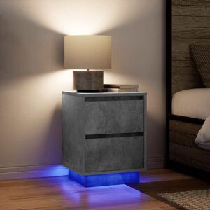 Berkfield Home Bedside Cabinets with LED Lights 2 pcs Concrete Grey 38x34x50 cm Size: 38 x 34 x 50 cm Multicolor 38 x 34 x 50 cm Berkfield Home Bedside Cabinets with LED Lights 2 pcs Concrete Grey 38x34x50 cm Size: 38 x 34 x 50 cm Multicolor 38 x 34 x 50 cm