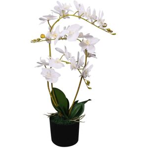 Berkfield Home Artificial Orchid Plant with Pot 65 cm White White Berkfield Home Artificial Orchid Plant with Pot 65 cm White White
