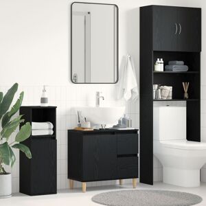 Berkfield Home Sink Cabinet Black Oak 65x33x60 cm Engineered Wood Size: 65 x 33 x 60 cm Black 65 x 33 x 60 cm Berkfield Home Sink Cabinet Black Oak 65x33x60 cm Engineered Wood Size: 65 x 33 x 60 cm Black 65 x 33 x 60 cm