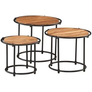 Berkfield Home Nesting Tables 3 pcs Solid Wood Acacia in Brown Brown Berkfield Home Nesting Tables 3 pcs Solid Wood Acacia in Brown Brown