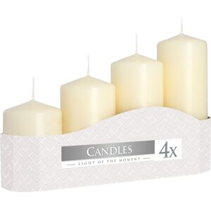 KDMD Set of 4 Pillar Candles 50mm (11/16/22/33H) - Ivory in White White KDMD Set of 4 Pillar Candles 50mm (11/16/22/33H) - Ivory in White White