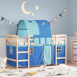 Berkfield Home Kids' Loft Bed with Tunnel Blue 90x200cm Solid Wood Pine Size: 90x200 cm Blue 90x200 cm Berkfield Home Kids' Loft Bed with Tunnel Blue 90x200cm Solid Wood Pine Size: 90x200 cm Blue 90x200 cm