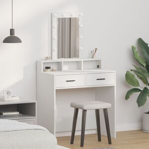 Berkfield Home Dressing Table with LED Lights - White, 79x41x140 cm in White Size: 79 x 41 x 140 cm White 79 x 41 x 140 cm Berkfield Home Dressing Table with LED Lights - White, 79x41x140 cm in White Size: 79 x 41 x 140 cm White 79 x 41 x 140 cm