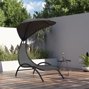Berkfield Home Sun Lounger with Canopy Dark Grey 167x80x195 cm Fabric&Steel Size: 167 x 80 x 195 cm Grey 167 x 80 x 195 cm Berkfield Home Sun Lounger with Canopy Dark Grey 167x80x195 cm Fabric&Steel Size: 167 x 80 x 195 cm Grey 167 x 80 x 195 cm