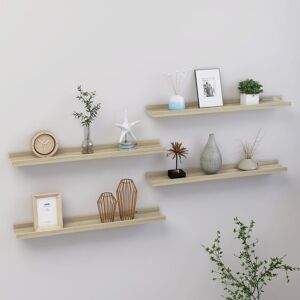 Berkfield Home Wall Shelves 4 pcs Sonoma Oak 60x9x3 cm in Brown Size: 60 x 9 x 3 cm Brown 60 x 9 x 3 cm Berkfield Home Wall Shelves 4 pcs Sonoma Oak 60x9x3 cm in Brown Size: 60 x 9 x 3 cm Brown 60 x 9 x 3 cm