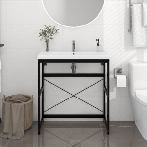 Berkfield Home Bathroom Washbasin Frame Black 79x38x83 cm Iron Size: 79 x 38 x 83 cm Black 79 x 38 x 83 cm Berkfield Home Bathroom Washbasin Frame Black 79x38x83 cm Iron Size: 79 x 38 x 83 cm Black 79 x 38 x 83 cm
