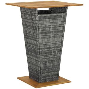 Berkfield Home Bar Table Grey 80x80x110 cm Poly Rattan & Solid Acacia Wood Size: 80 x 80 x 110 cm Grey 80 x 80 x 110 cm Berkfield Home Bar Table Grey 80x80x110 cm Poly Rattan & Solid Acacia Wood Size: 80 x 80 x 110 cm Grey 80 x 80 x 110 cm