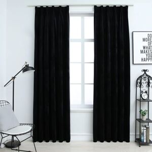 Berkfield Home Blackout Curtains 2 pcs with Hooks Velvet Black 140x245 cm Black 140x245 cm Berkfield Home Blackout Curtains 2 pcs with Hooks Velvet Black 140x245 cm Black 140x245 cm