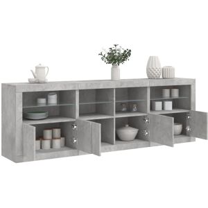 Berkfield Home Sideboard with LED Lights Concrete Grey 202x37x67 cm Size: 202 x 37 x 67 cm Grey 202 x 37 x 67 cm Berkfield Home Sideboard with LED Lights Concrete Grey 202x37x67 cm Size: 202 x 37 x 67 cm Grey 202 x 37 x 67 cm