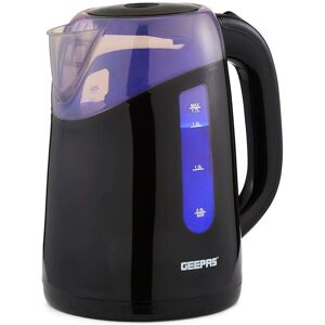 Geepas 1.7L Cordless Electric Kettle Illuminating 2200W in Black Black Geepas 1.7L Cordless Electric Kettle Illuminating 2200W in Black Black