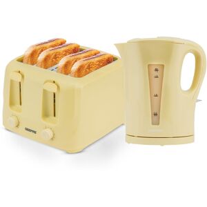Geepas Kettle & Toaster Set 1.7L Rapid Boil Kettle & 4 Slice Toaster in Beige Beige Geepas Kettle & Toaster Set 1.7L Rapid Boil Kettle & 4 Slice Toaster in Beige Beige