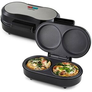 Geepas 850W Dual Omelette Maker Double Egg Cooker Makes 2 Omelettes in Metallic Silver Metallic Silver Geepas 850W Dual Omelette Maker Double Egg Cooker Makes 2 Omelettes in Metallic Silver Metallic Silver