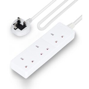Geepas 3 Gang Extension Lead 3M Cable 13A in White Size: 2.9m White 2.9m Geepas 3 Gang Extension Lead 3M Cable 13A in White Size: 2.9m White 2.9m