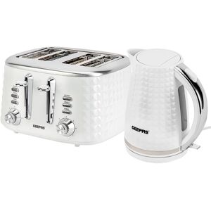 Geepas 1.7L Matching Kettle & toaster set in White White Geepas 1.7L Matching Kettle & toaster set in White White