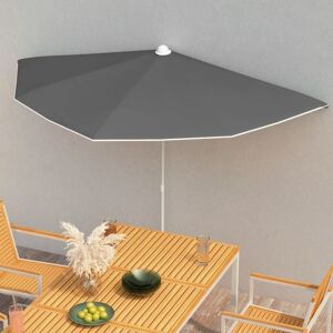 Berkfield Home Garden Half Parasol with Pole 180x90 cm Anthracite in Black Black 180x90 cm Berkfield Home Garden Half Parasol with Pole 180x90 cm Anthracite in Black Black 180x90 cm