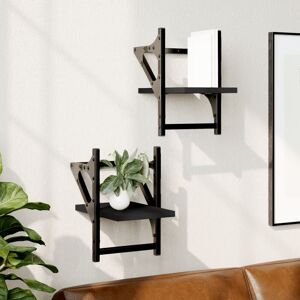 Berkfield Home Wall Shelves with Bars 2 pcs Black 20x25x30 cm Size: 20 x 25 x 30 cm Black 20 x 25 x 30 cm Berkfield Home Wall Shelves with Bars 2 pcs Black 20x25x30 cm Size: 20 x 25 x 30 cm Black 20 x 25 x 30 cm