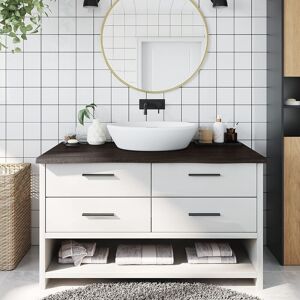 Berkfield Home Bathroom Countertop Dark Brown 100x50x(2-4) cm Treated Solid Wood in Grey Grey Berkfield Home Bathroom Countertop Dark Brown 100x50x(2-4) cm Treated Solid Wood in Grey Grey