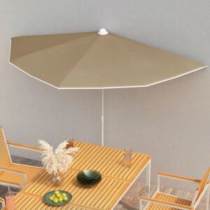 Berkfield Home Garden Half Parasol with Pole 180x90 cm Taupe in Beige Beige 180x90 cm Berkfield Home Garden Half Parasol with Pole 180x90 cm Taupe in Beige Beige 180x90 cm