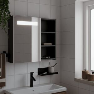 Berkfield Home Bathroom Mirror Cabinet with LED Light Black 60x13x52 cm Size: 60 x 13 x 52 cm Black 60 x 13 x 52 cm Berkfield Home Bathroom Mirror Cabinet with LED Light Black 60x13x52 cm Size: 60 x 13 x 52 cm Black 60 x 13 x 52 cm