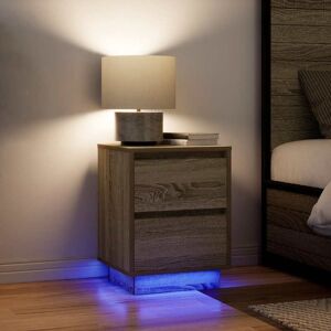 Berkfield Home Bedside Cabinets with LED Lights 2 pcs Sonoma Oak 38x34x50 cm Size: 38 x 34 x 50 cm Multicolor 38 x 34 x 50 cm Berkfield Home Bedside Cabinets with LED Lights 2 pcs Sonoma Oak 38x34x50 cm Size: 38 x 34 x 50 cm Multicolor 38 x 34 x 50 cm