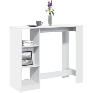 Berkfield Home Bar Table with Shelf White 124x46x103.5 cm Engineered Wood White 124x46x103.5 cm Berkfield Home Bar Table with Shelf White 124x46x103.5 cm Engineered Wood White 124x46x103.5 cm