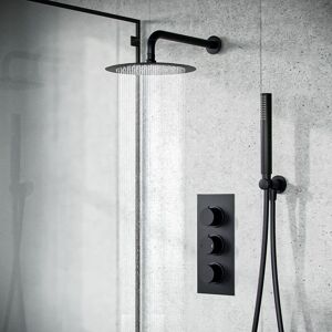 Nes Home A3 Black Matte Thermostatic Shower Set - Shower Set Nes Home A3 Black Matte Thermostatic Shower Set - Shower Set