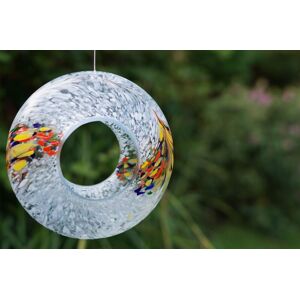 Sienna Glass Hanging Bird Feeder White White Sienna Glass Hanging Bird Feeder White White