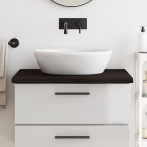 Berkfield Home Bathroom Countertop Dark Brown 80x60x(2-4) cm Treated Solid Wood in Grey Grey Berkfield Home Bathroom Countertop Dark Brown 80x60x(2-4) cm Treated Solid Wood in Grey Grey