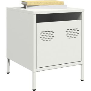 Berkfield Home Bedside Cabinet White 35x39x43.5 cm Steel in White White 35x39x43.5 cm Berkfield Home Bedside Cabinet White 35x39x43.5 cm Steel in White White 35x39x43.5 cm