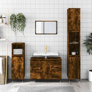 Berkfield Home Bathroom Cabinet Smoked Oak 80x33x60 cm Engineered Wood in Brown Size: 80 x 33 x 60 cm Brown 80 x 33 x 60 cm Berkfield Home Bathroom Cabinet Smoked Oak 80x33x60 cm Engineered Wood in Brown Size: 80 x 33 x 60 cm Brown 80 x 33 x 60 cm