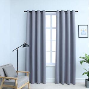 Berkfield Home Blackout Curtains with Metal Rings 2 pcs Grey 140x175 cm Grey 140x175 cm Berkfield Home Blackout Curtains with Metal Rings 2 pcs Grey 140x175 cm Grey 140x175 cm