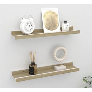 Berkfield Home Wall Shelves 2 pcs White & Sonoma Oak 40x9x3 cm Size: 40 x 9 x 3 cm White 40 x 9 x 3 cm Berkfield Home Wall Shelves 2 pcs White & Sonoma Oak 40x9x3 cm Size: 40 x 9 x 3 cm White 40 x 9 x 3 cm